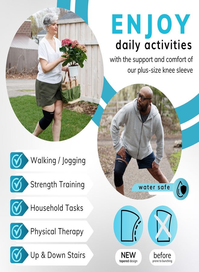 BraceAbility Plus Size Neoprene Compression Knee Sleeve - Extra-Large Arthritis Joint Pain Support Brace for Overweight to Obese Women or Men with Big Thighs and Large Legs (XL) - Image 5